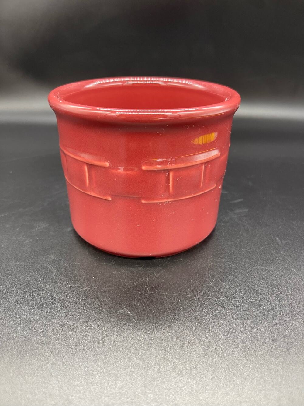 Vintage Longaberger Woven Paprica Red Traditions Crock USA